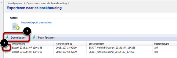 Download de aangemaakte bestanden