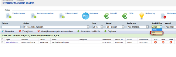 Aanmaken SEPA bestand