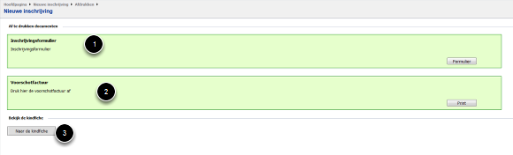 Inschrijving: afronding