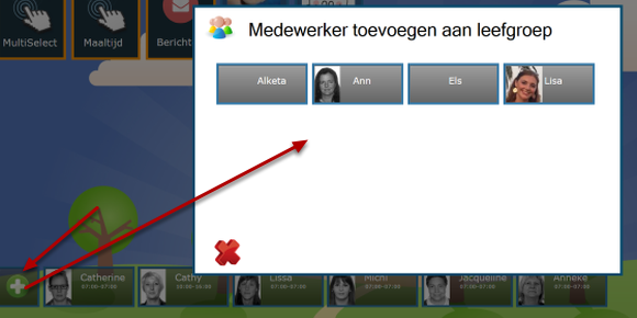Medewerkers plannen via het plusje op touch
